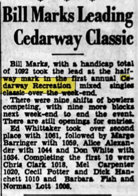 Cedarway Recreation - Mar 1951 Article On Bill Marks (newer photo)